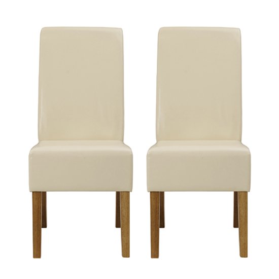 Padstow Cream Finish Dining Chairs In Pair