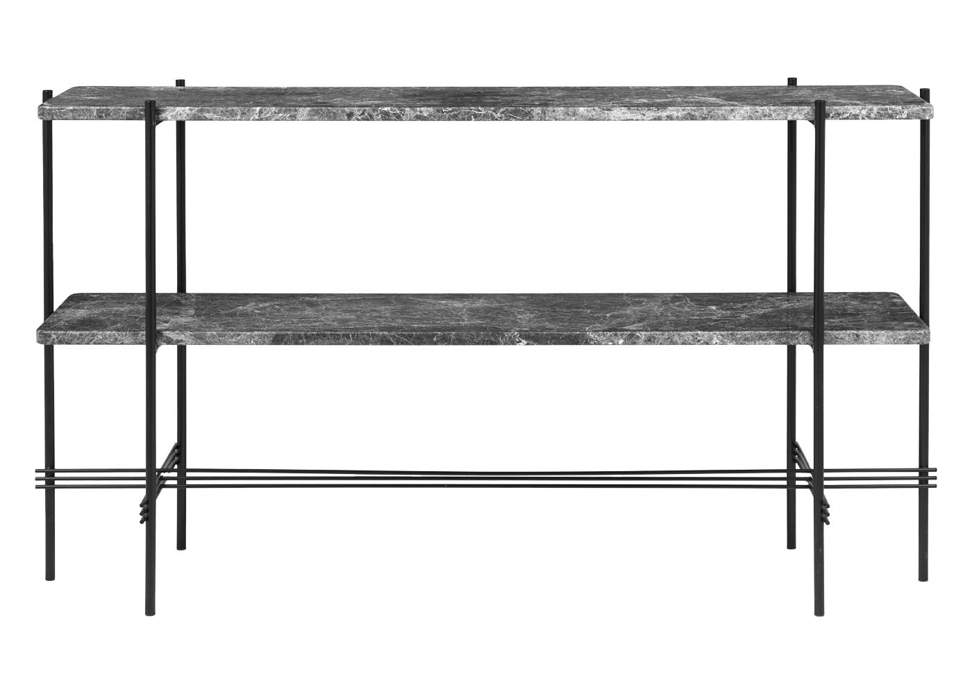 Gubi TS Console Black in Grey Emperador Marble