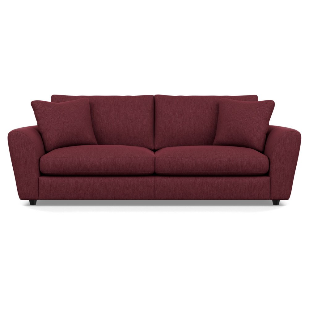 Heal's Snooze 5 Seater Sofa Smart Linen Mix Maroon Black Feet
