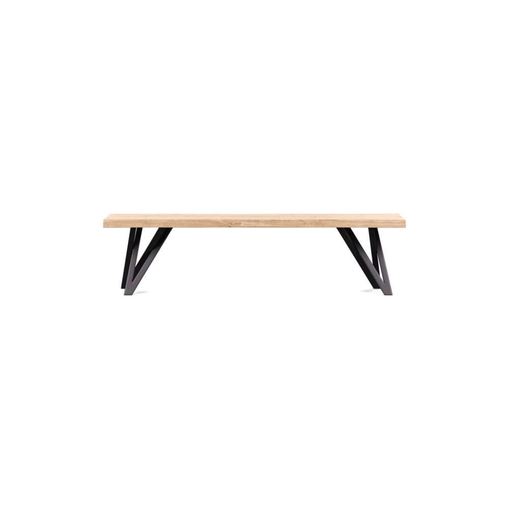 Heal's Vienna Bench 160x35cm White Oiled Oak Natural Edge Not Filled