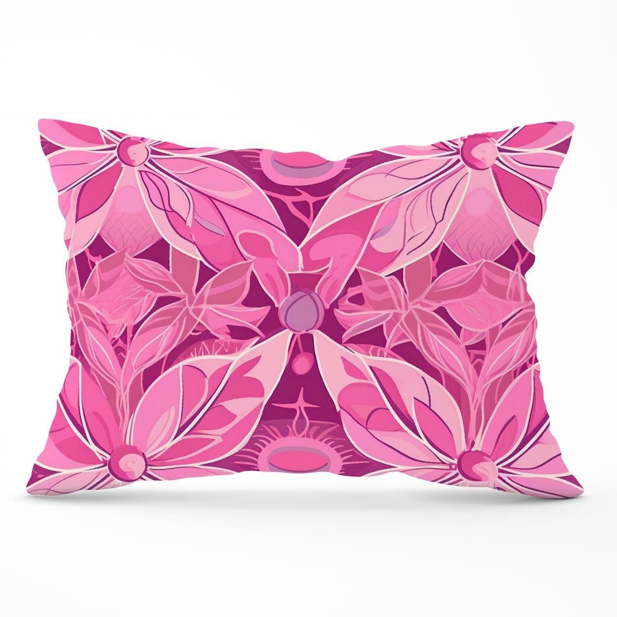 Warren Reed - Designer Pink Abstract Floral Design Cushions