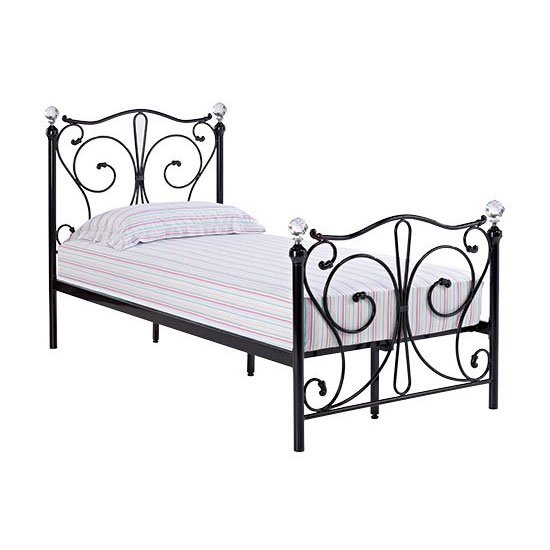 Flora Metal Single Bed in Black