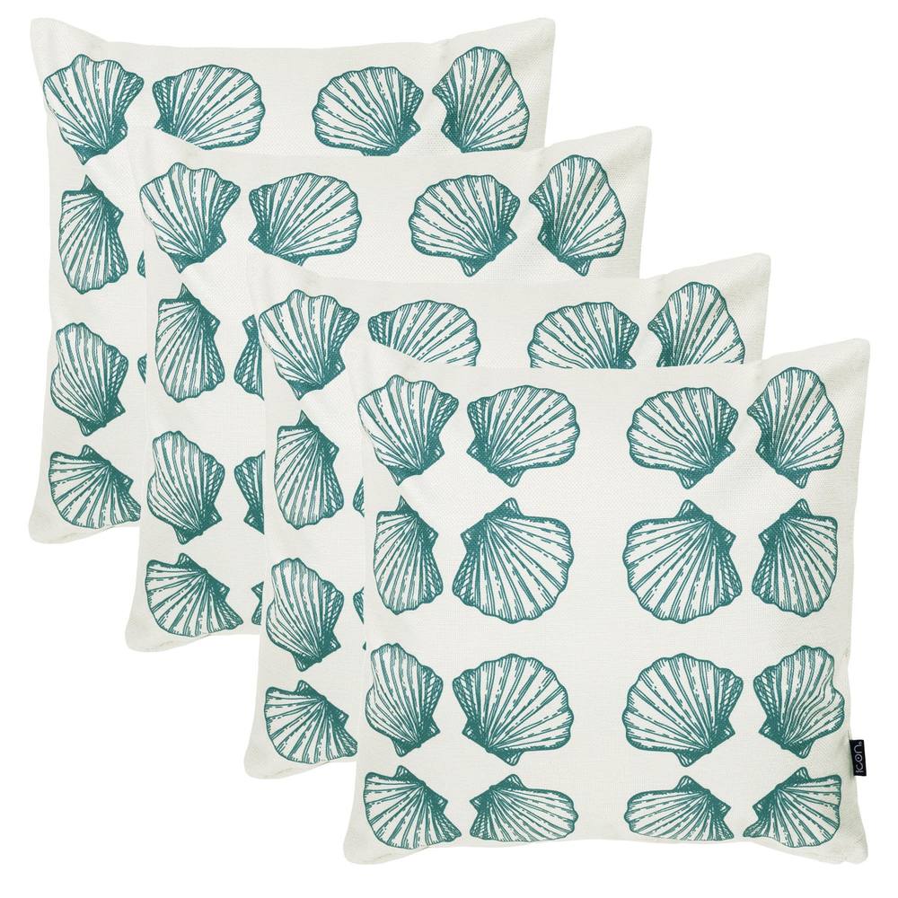 icon 4 Pack Cushion 43x43 Kyoto Fabric, Small Sea Shell in Off-White