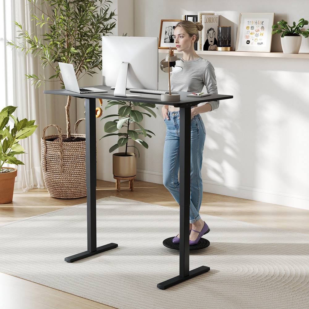 Costway Ergonomic Stand Up Desk 120x60CM Electric Standing Computer Desk in Black