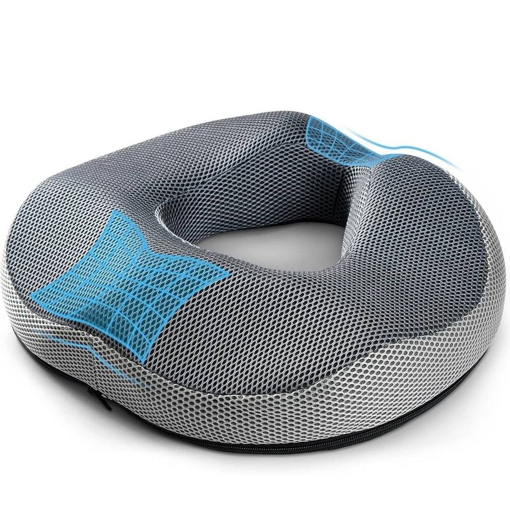 FLAVORA for Pain & Hemorrhoids Relief Memory Foam Ring Donut Cushion in Grey