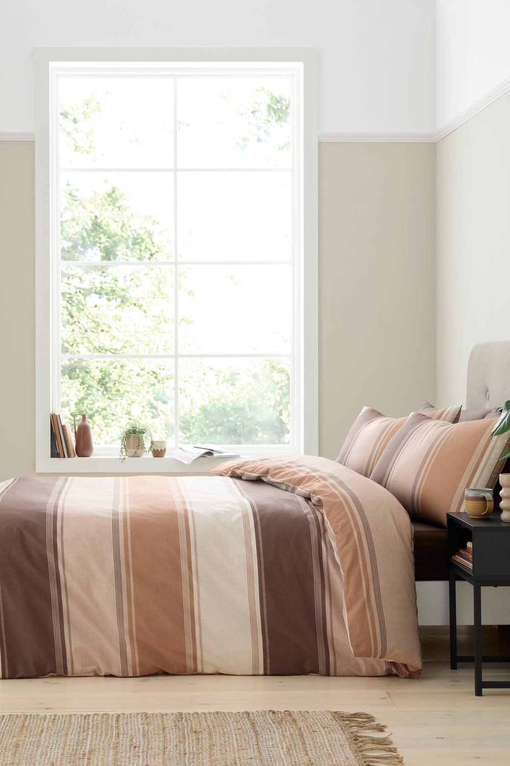 Fusion 'Betley' Classic Wide Stripe Duvet Cover Set in Natural