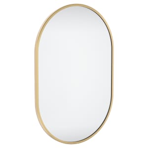Sensio Archie Brass Pill Shaped Bathroom Mirror - 600 x 400mm