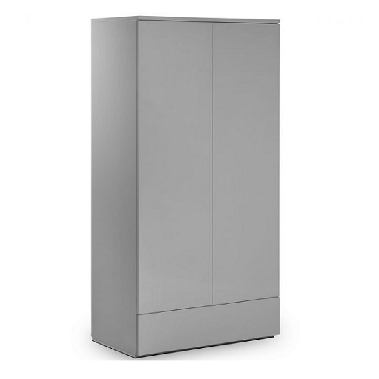 Marcus Wardrobe In Grey High Gloss With 2 Doors And 1 Drawer