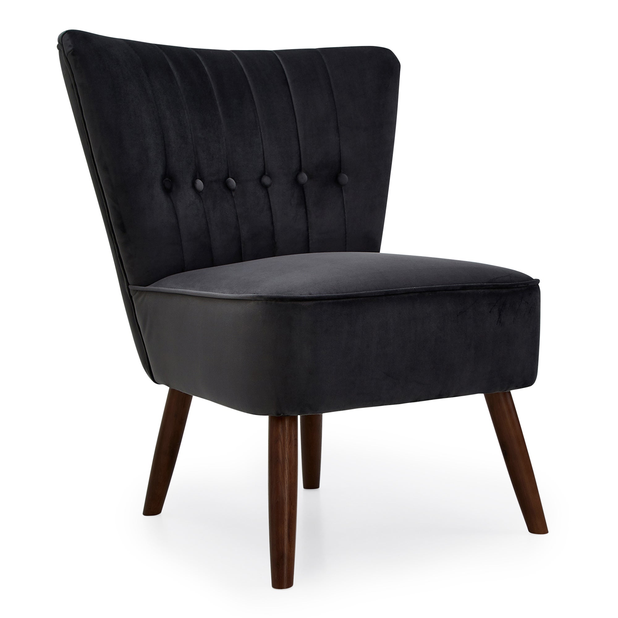 Isla Velvet Cocktail Chair - Charcoal Grey