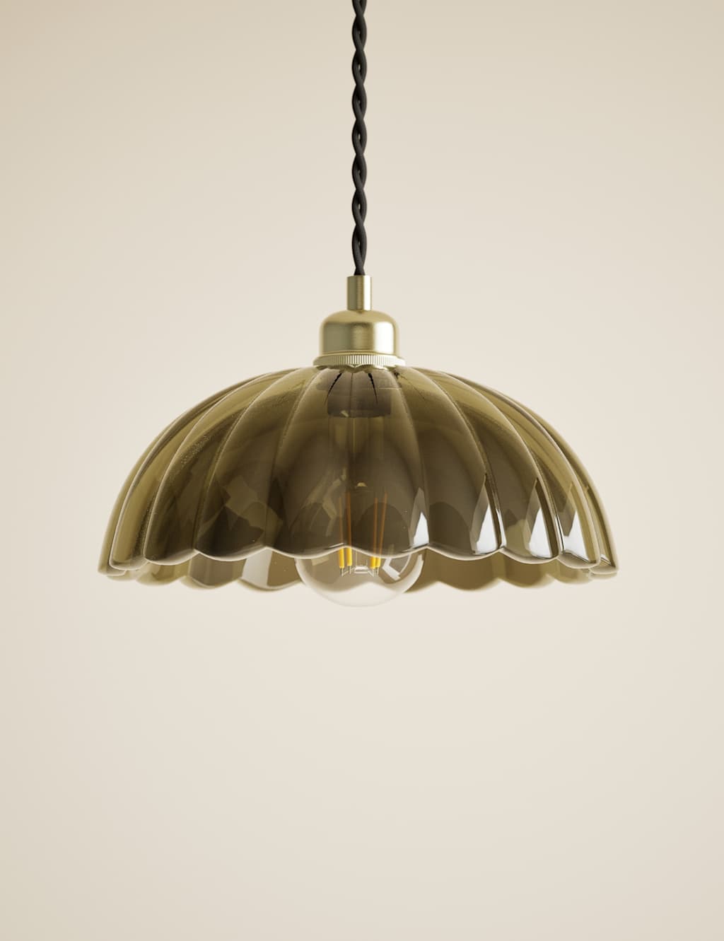 M&S Glass Petal Easy Fit Shade Green