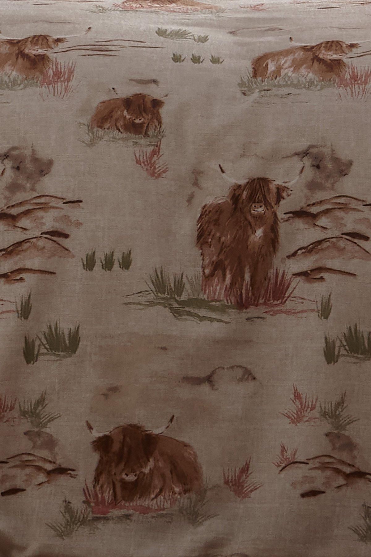 Dreams & Drapes 'Hanson Highland Cow' Brushed Cotton Duvet Cover Set in Terracotta 5