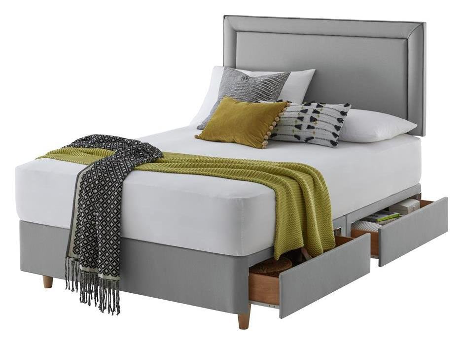 Silentnight Toulouse Small Double 4Drw Divan Set -Slate Grey