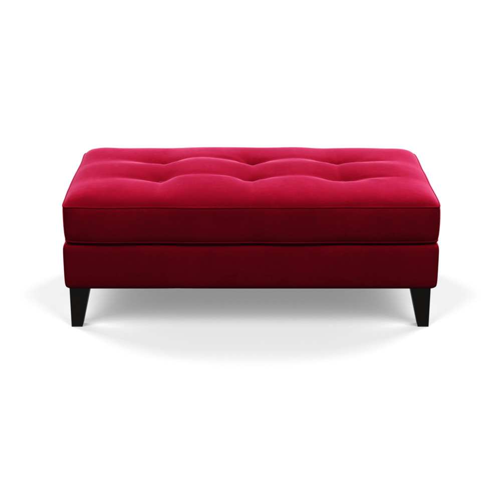 Heal's Mistral Footstool Varese Velvet Mulberry Black Feet