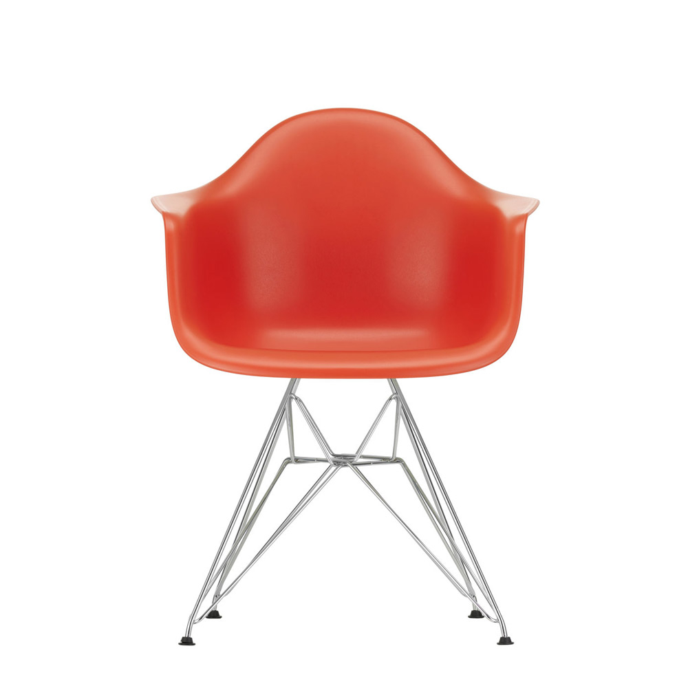 Vitra Eames DAR Armchair New Height Poppy Red Chrome Leg