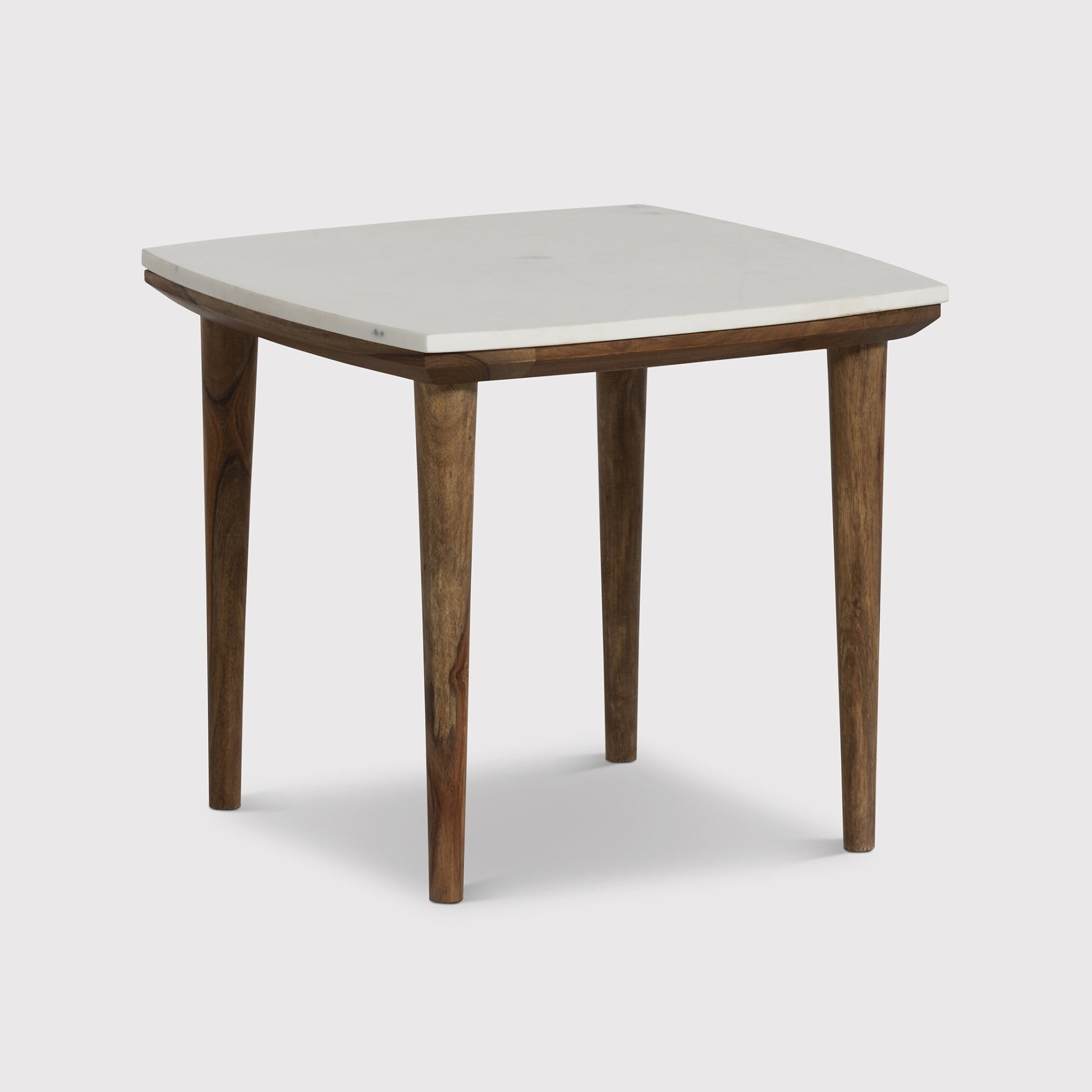 Vida Side Table Marble Top, Neutral Wood | Barker & Stonehouse