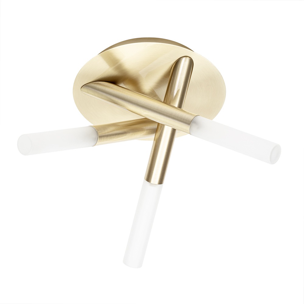 Cindy Bathroom Flush Ceiling Light, Satin Brass