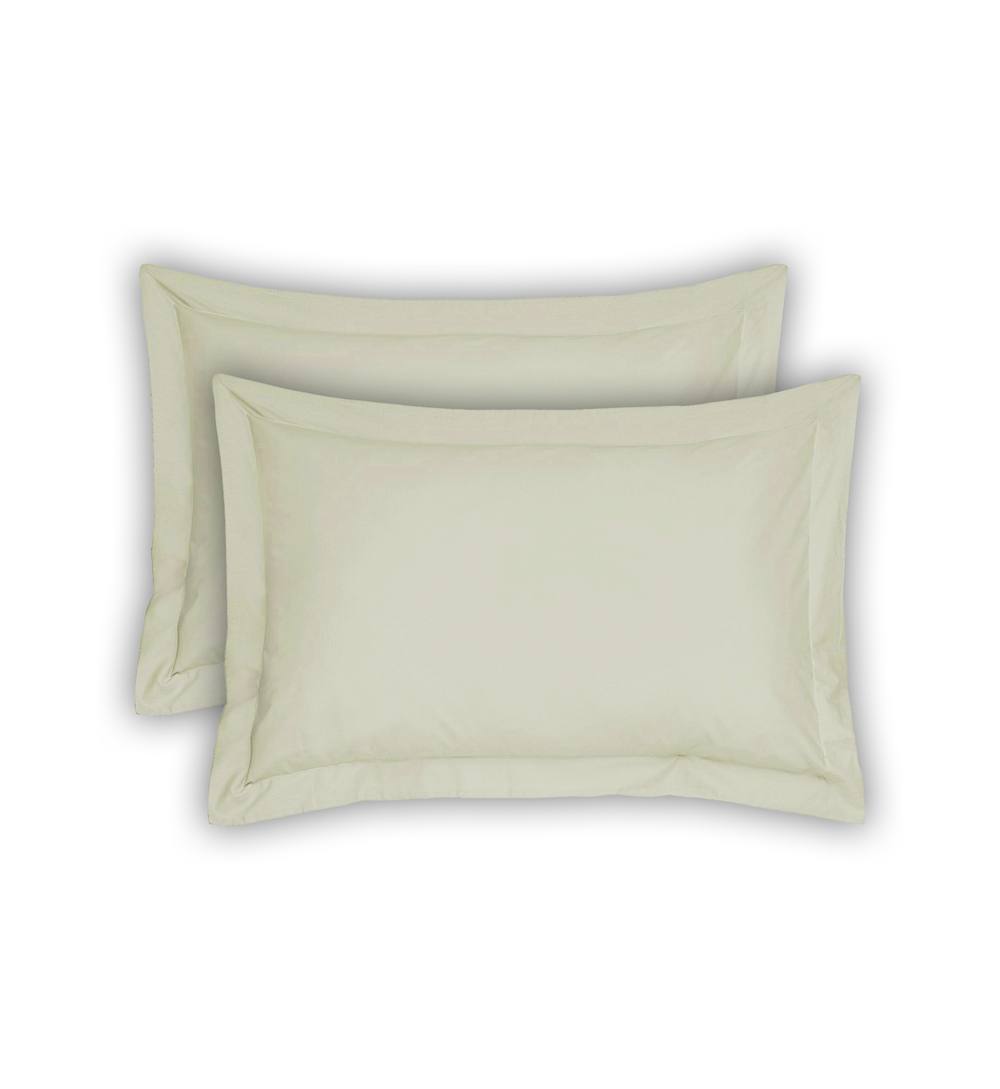 Smart Living Polycotton Oxford Pillowcases Pair 48x74cm Flanged Bedding in Ivory
