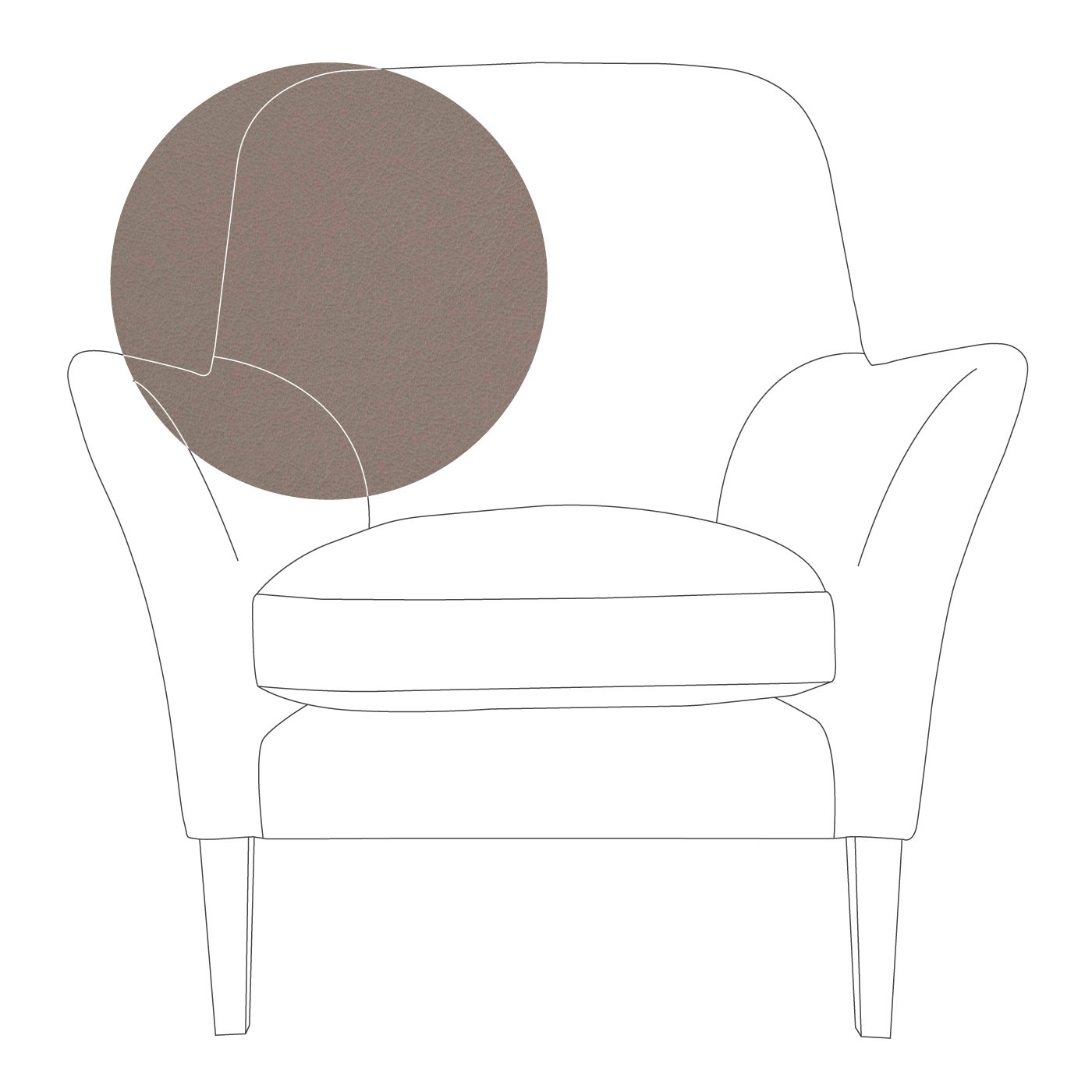 Heal's Wallis Armchair Leather Truffle Walnut Feet