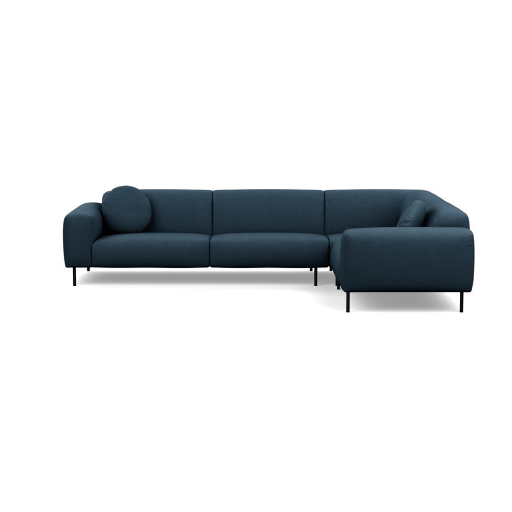 Heal's Luna Medium Right Hand Facing Corner Sofa Siena Cotton Deep Sea Black