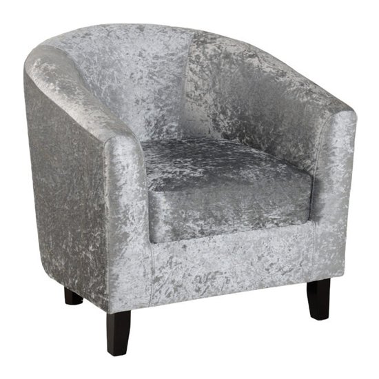 Hammond Velvet Fabric Tub Chair In Silver