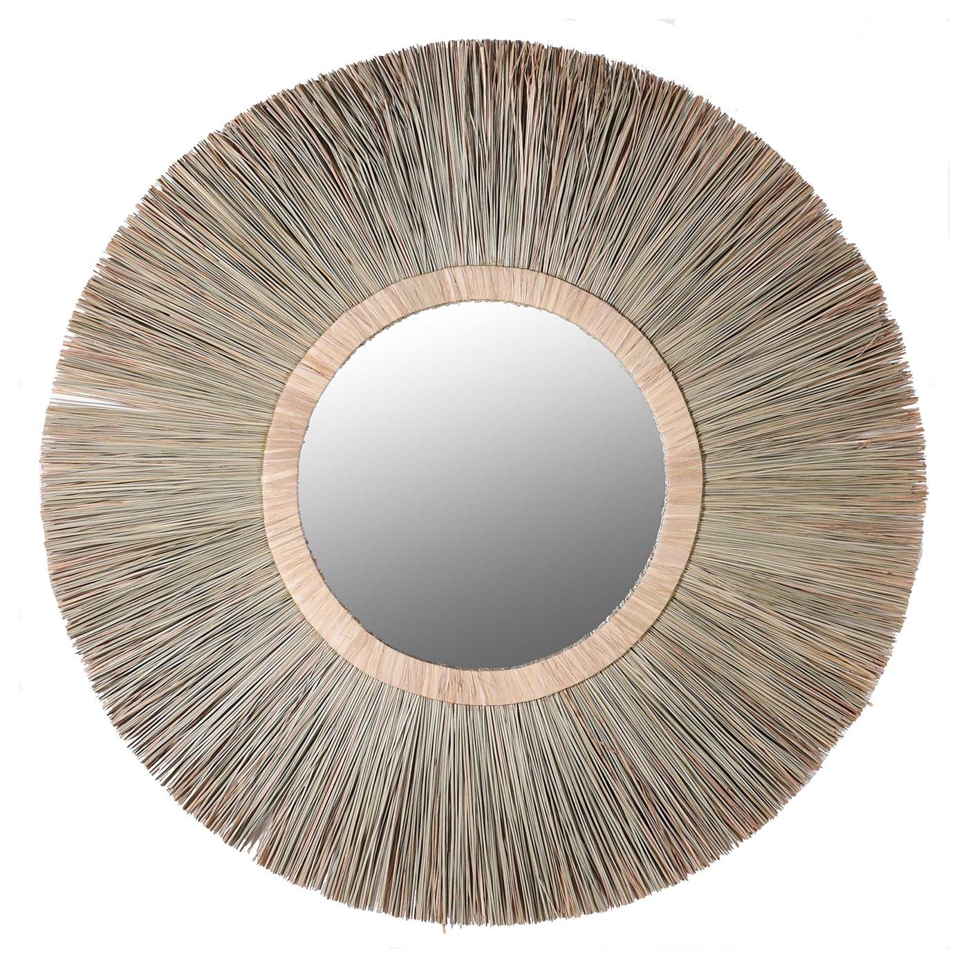 Round Wicker Mirror