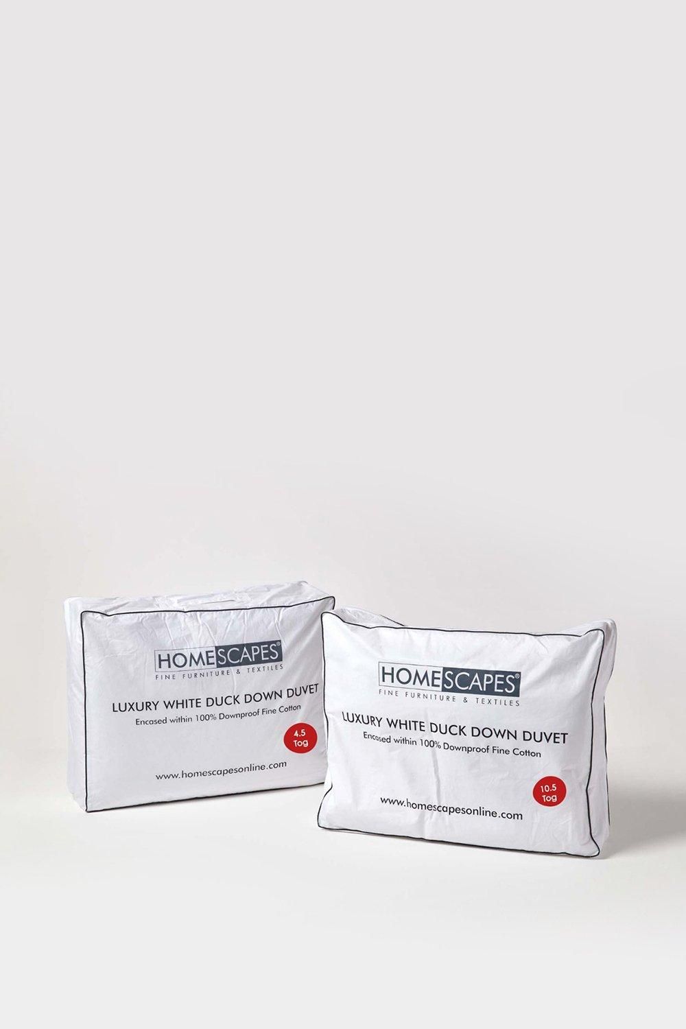 Homescapes Luxury White Duck Down 15 Tog All Seasons Duvet