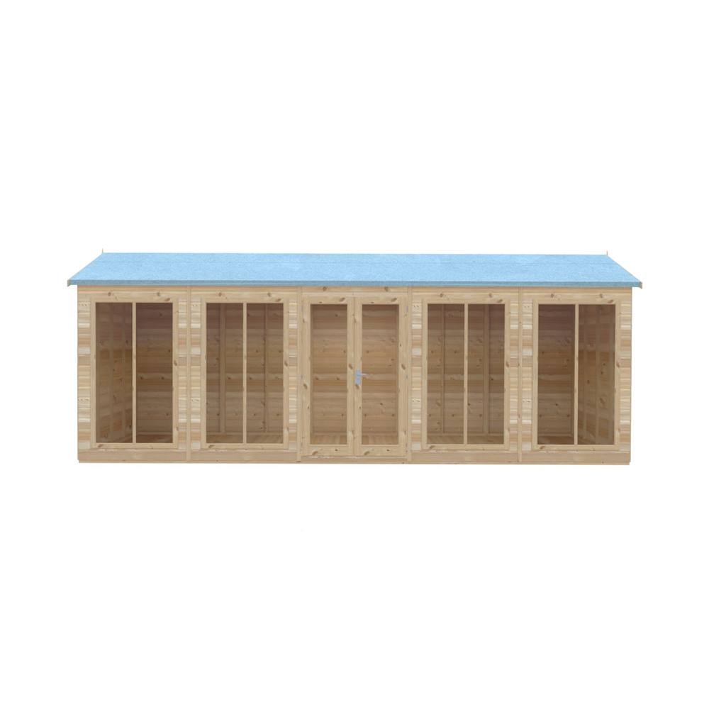 Shires Mayfield 20 x 8 Summerhouse - Wood - L239 x W595 x H229 cm in Light Brown