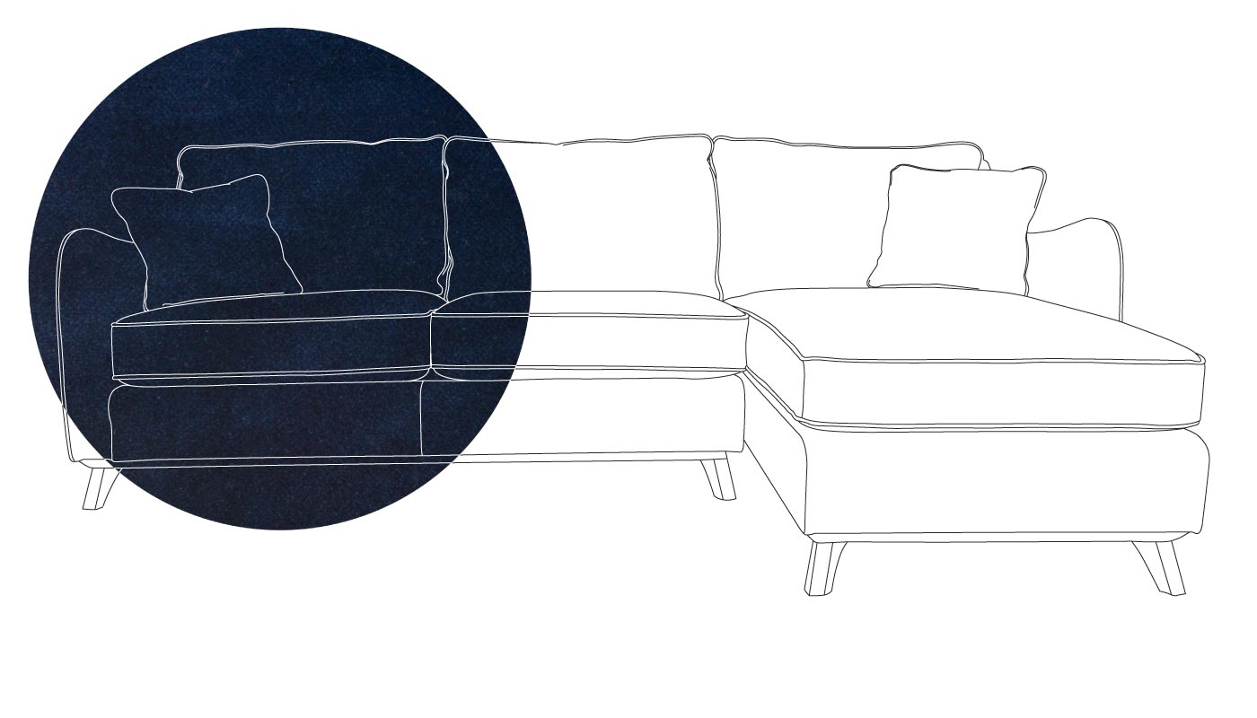 Heal's Ravello Right Hand Corner Sofa Velvet Midnight