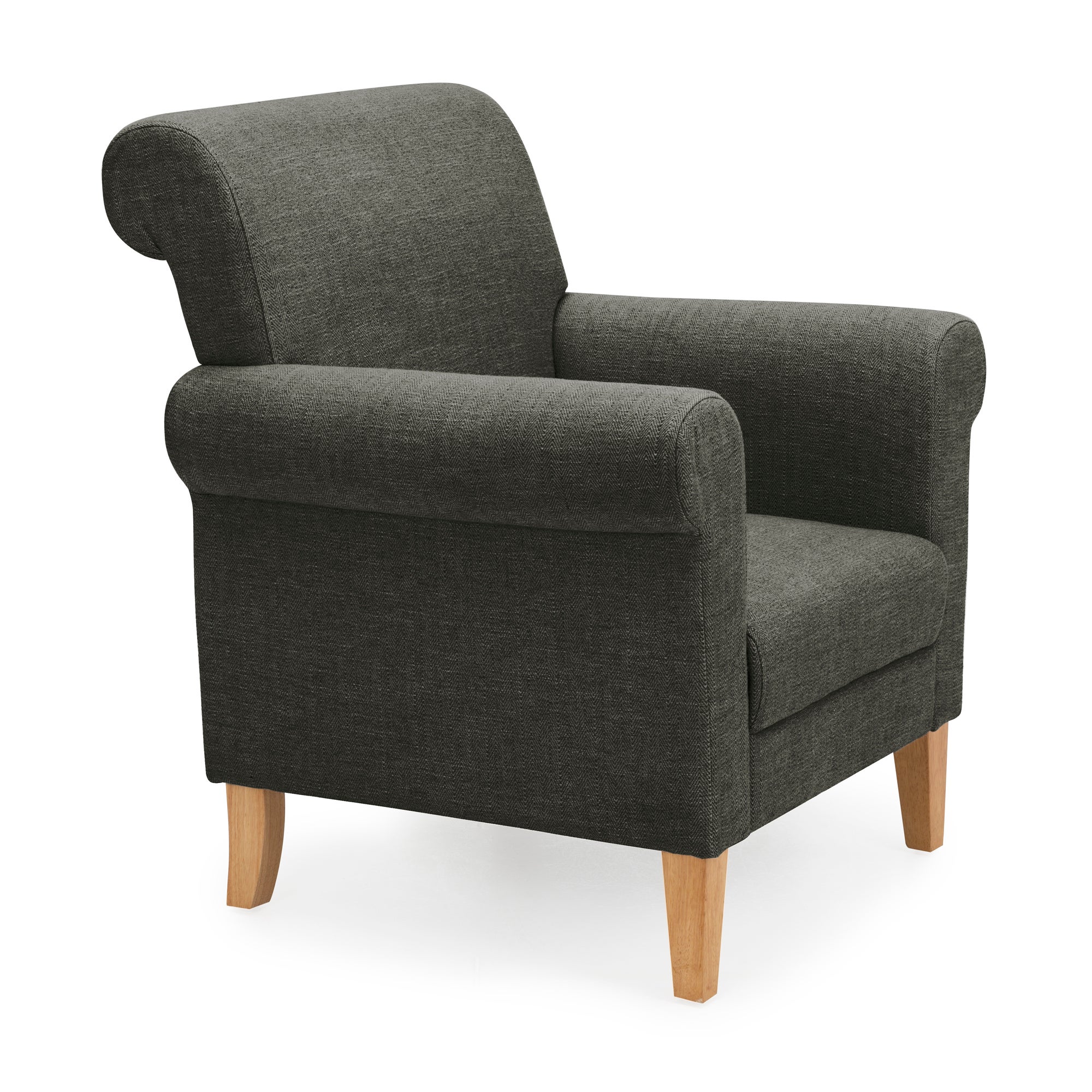Valencia Herringbone Armchair Grey