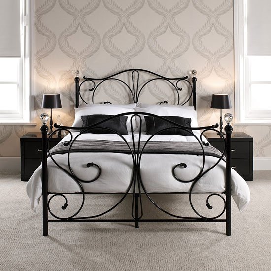Florence Metal King Size Bed in Black
