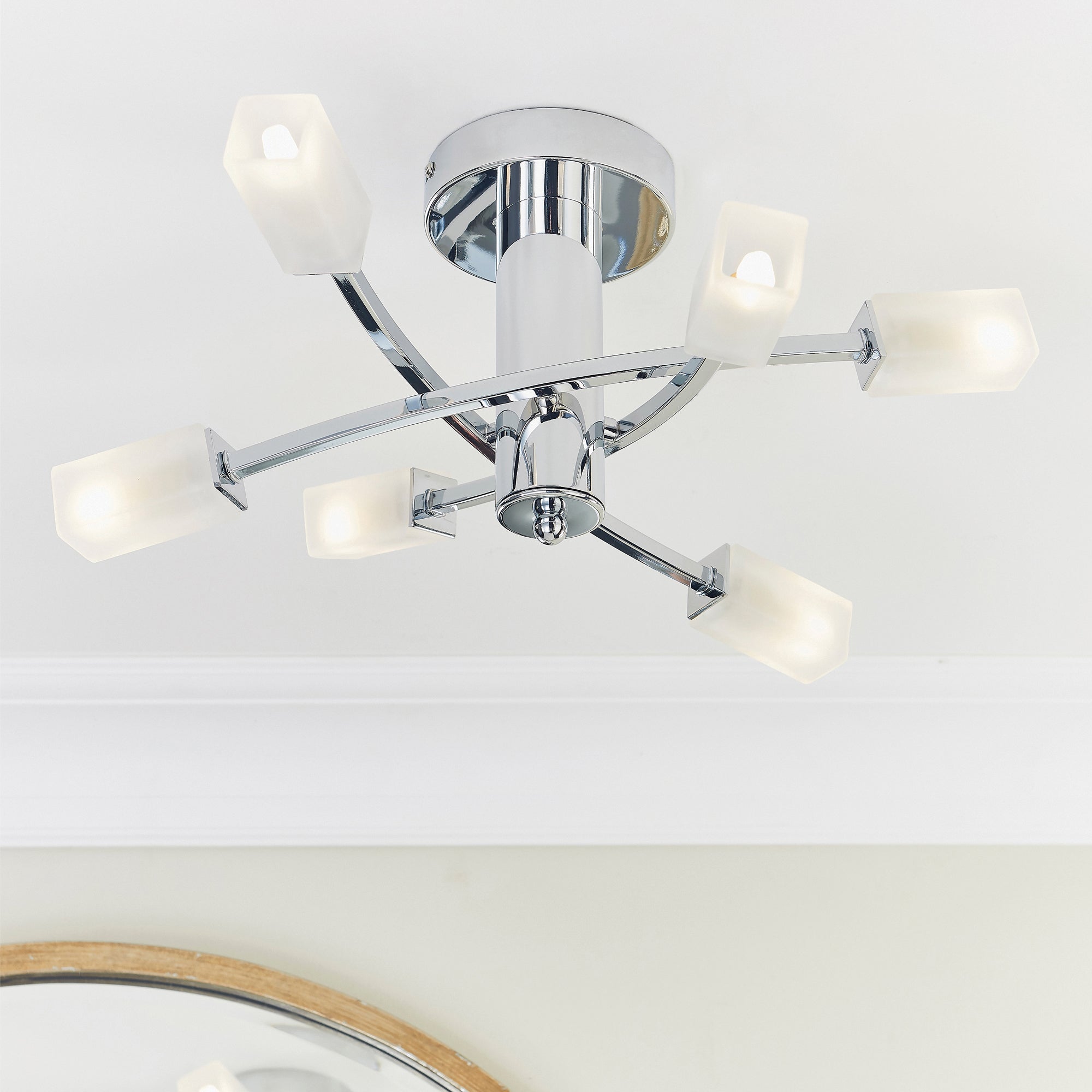 Vogue Havana 6 Light Semi Flush Ceiling Light
