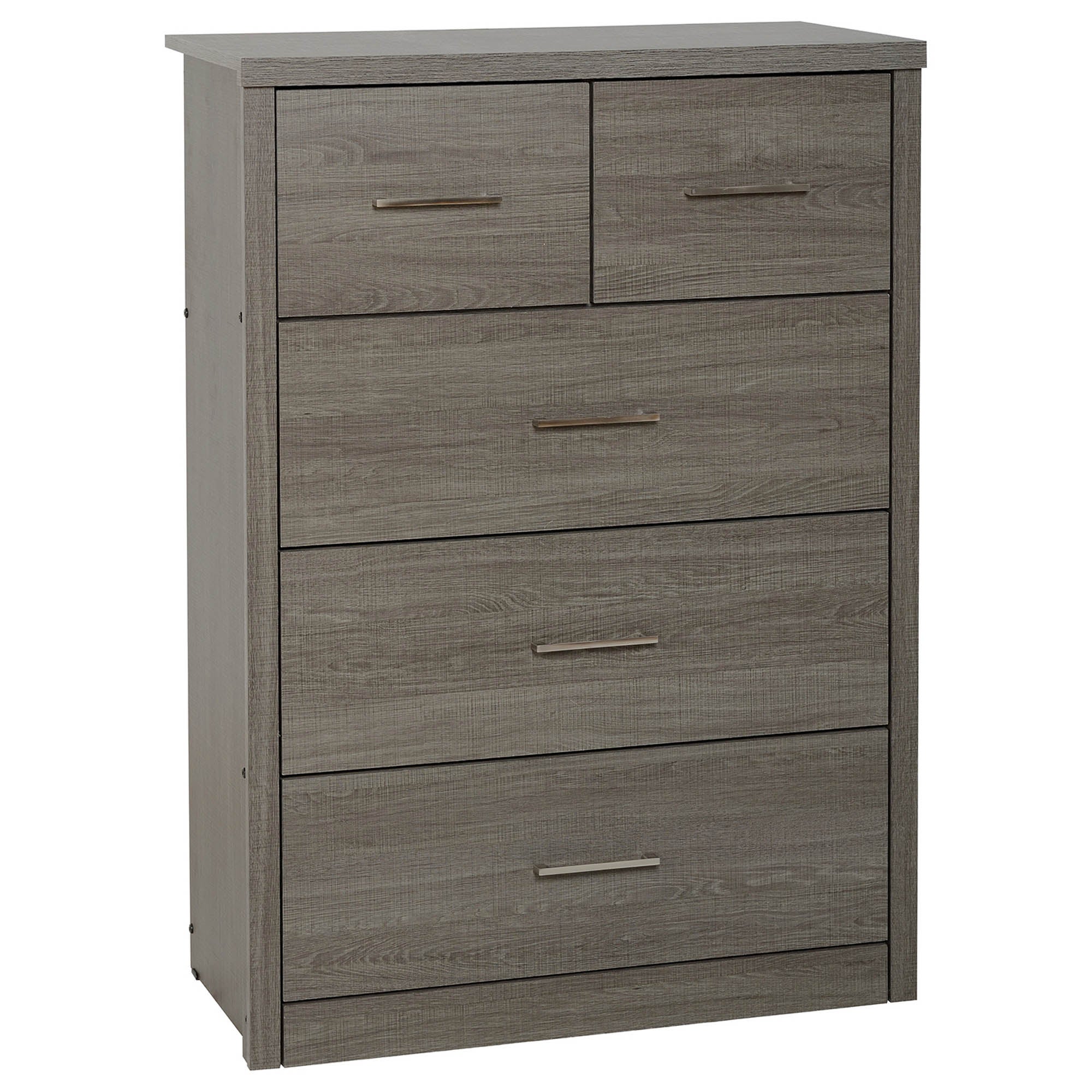 Lennon Grey 5 Drawer Chest Black