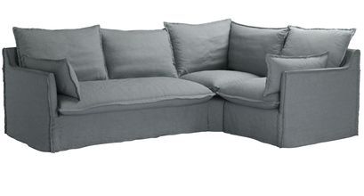 Isaac Asym: LHF 2 Seat Sofa Bed w RHF Single in Burnham Norfolk Cotton - sofa.com