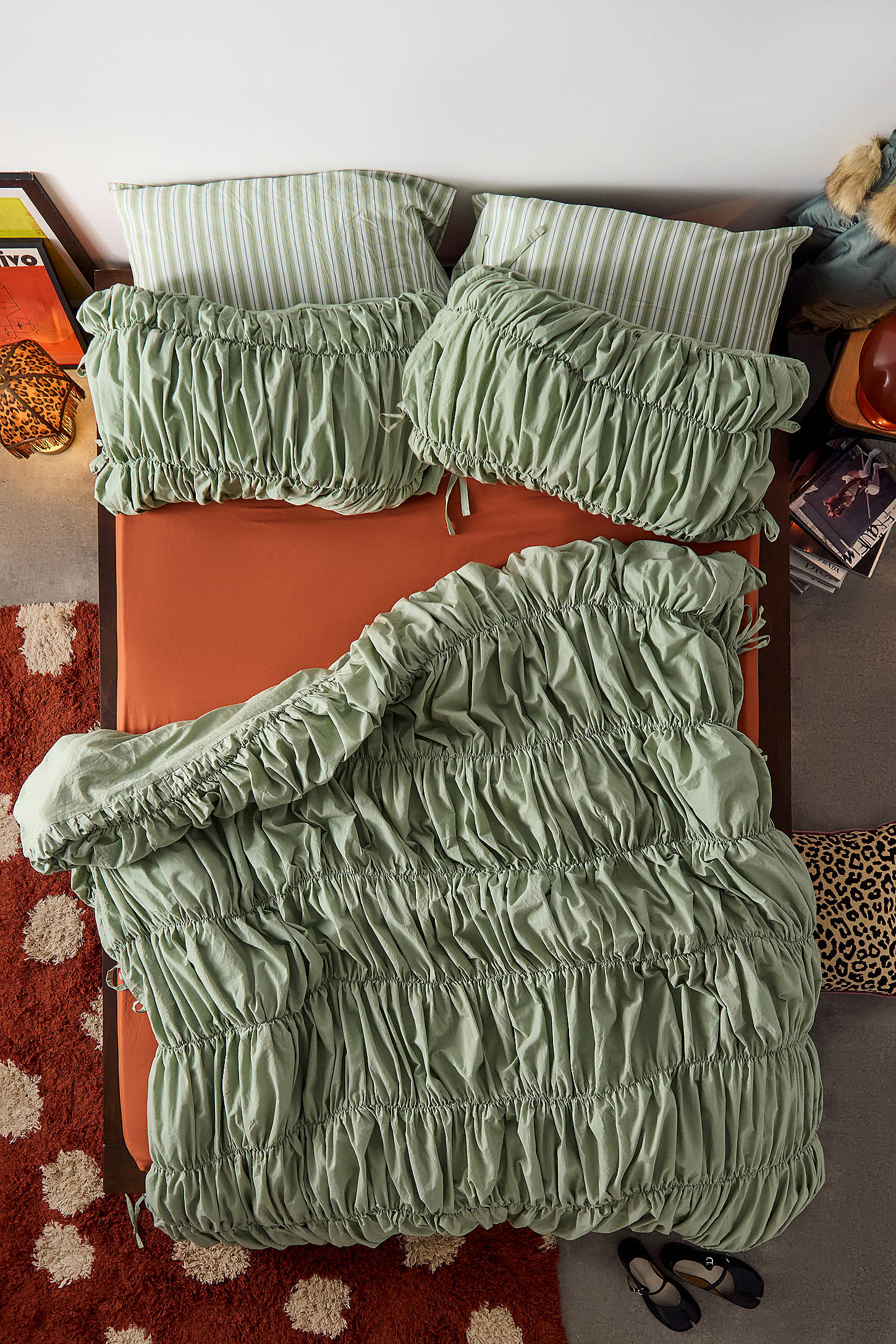 Cinched Duvet Set - Light Green