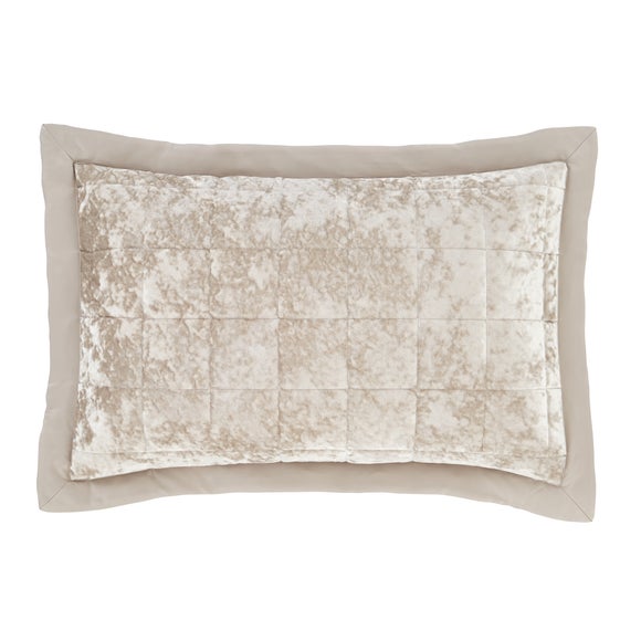 Catherine Lansfield Natural Crushed Velvet Pillow Sham Pair