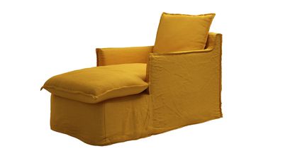 Isaac Chaise Armchair in Mango Brushed Linen Cotton - sofa.com