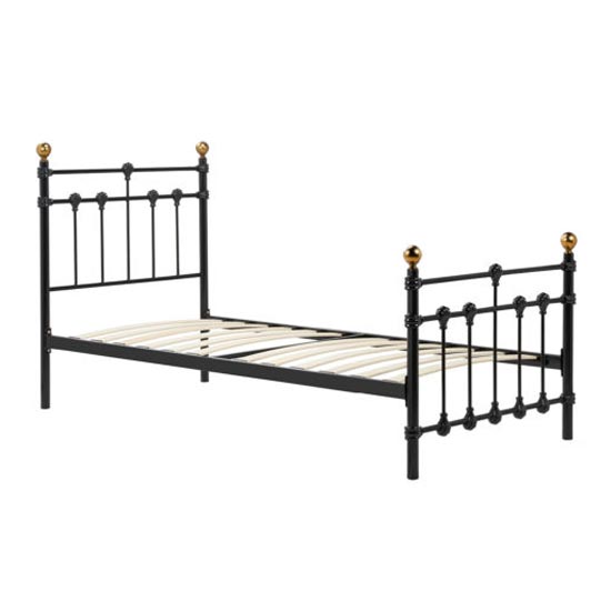 Atlas Steel Single Bed In Black