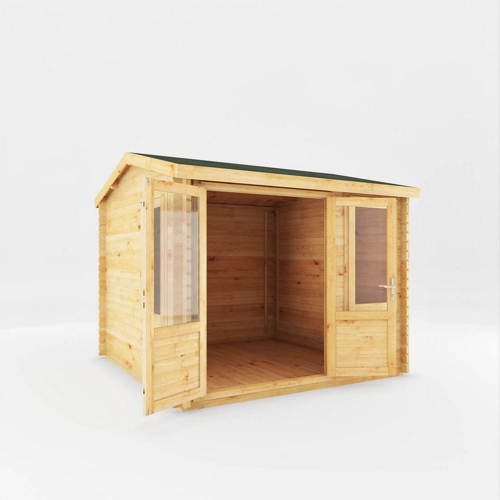 Mercia 3 x 3 m Home Office Elite 28 mm Log Cabin - L314.3 x W303.2 x H260 cm in Brown 2