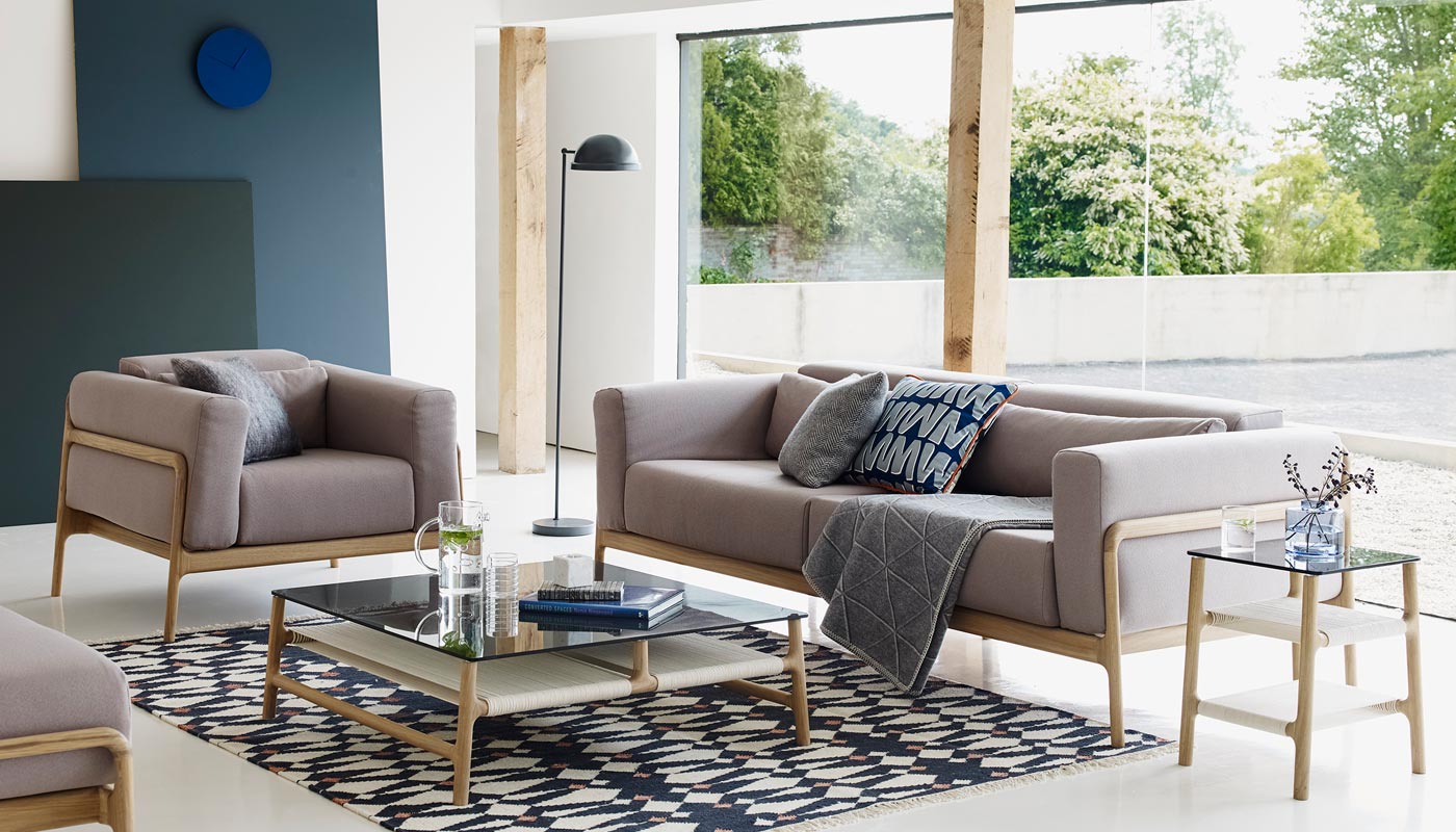 Fawn Coffee Table Oak & Grey Glass