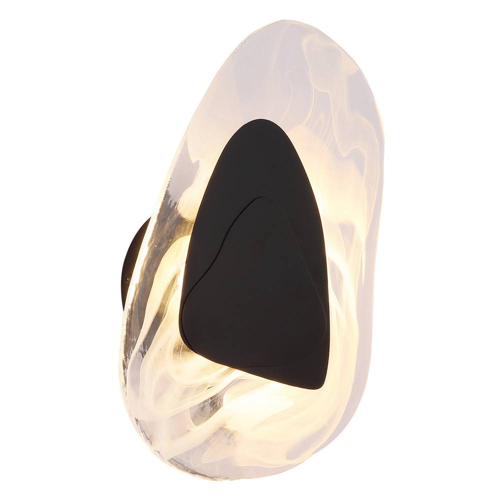 Netlighting Dorsey Integrated LED Wall Lamp Matt Black Clear Glass Shade LED 3000K