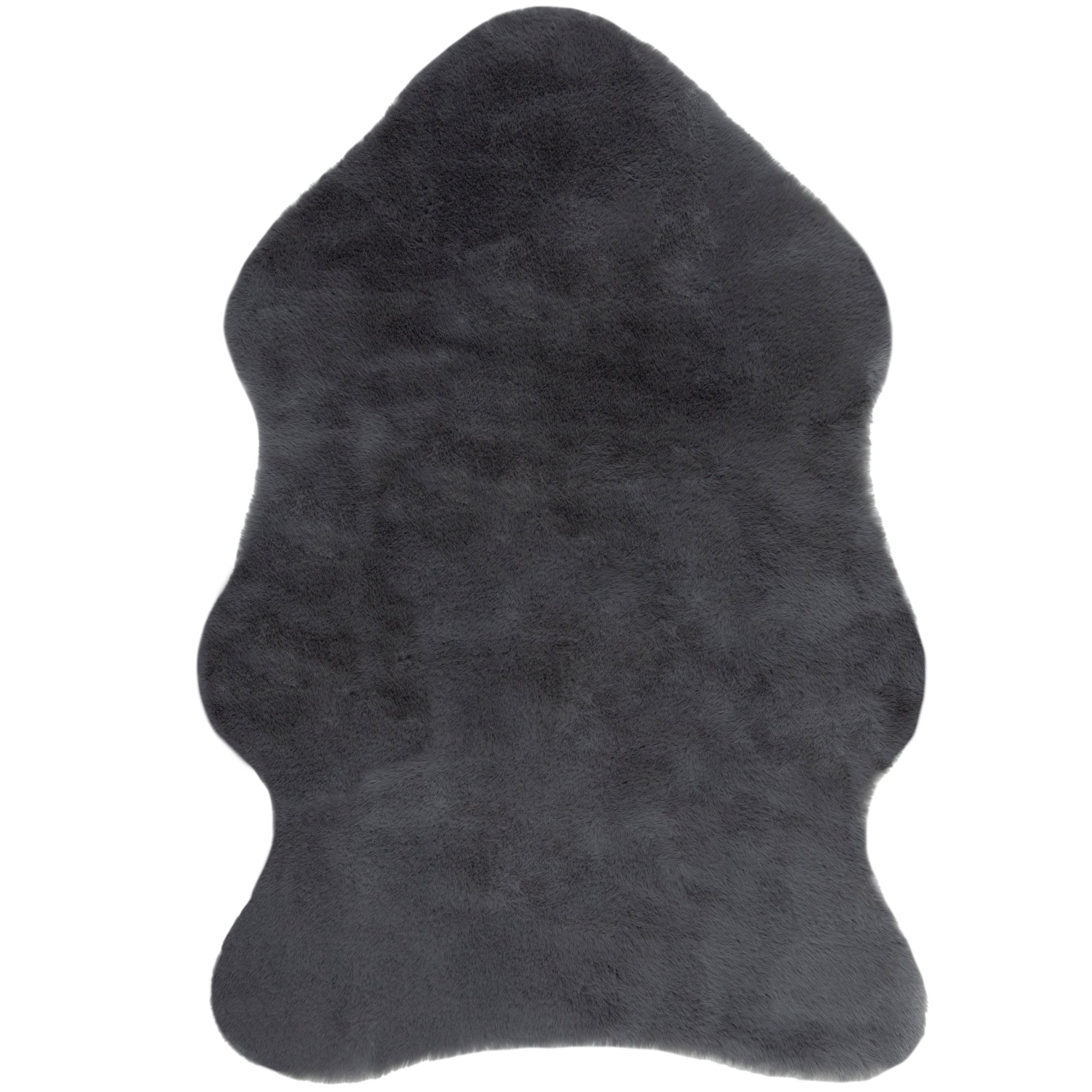 Supersoft Single Pelt Faux Fur Rug Charcoal