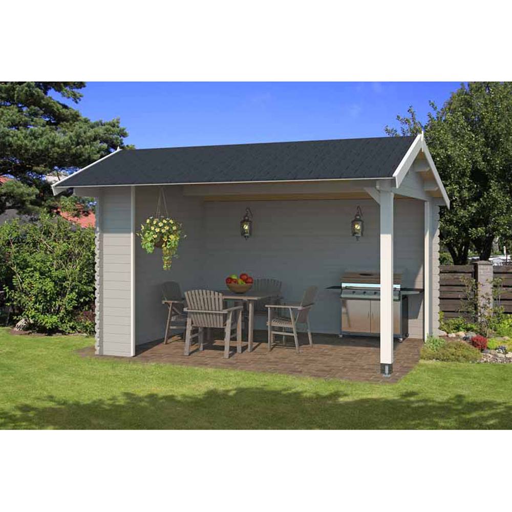 Lasita Maja Ltd Kirian 300-Log Cabin, Garden Room, Home Office - L420xW389.4xH273.6 cm in Light Brown 3