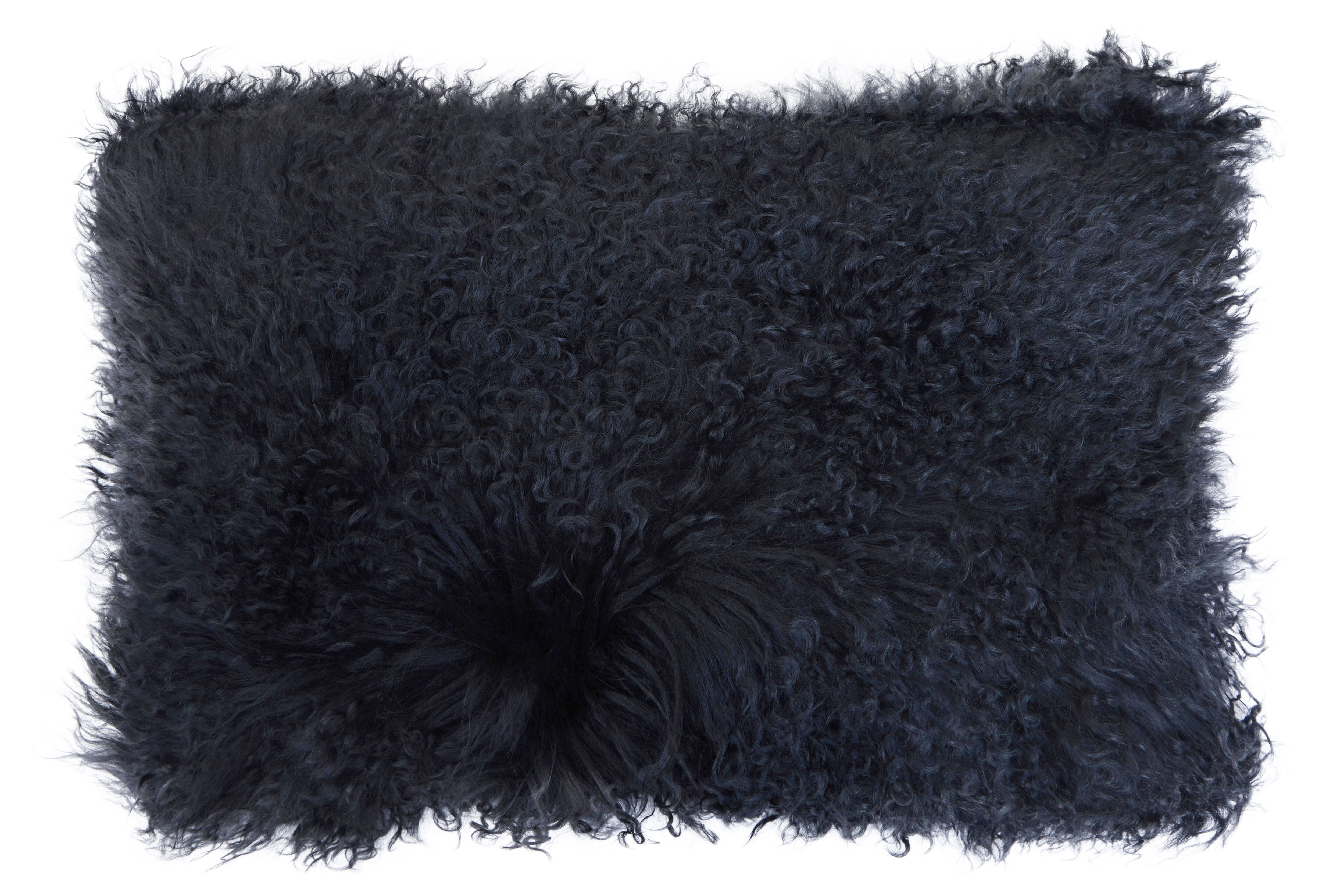 Orsina Bosie Black Fur Cushion in Navy