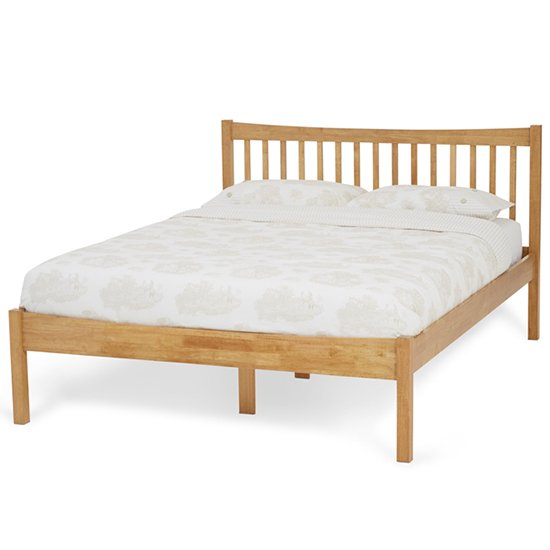 Alice Hevea Wooden Small Double Bed In Honey Oak