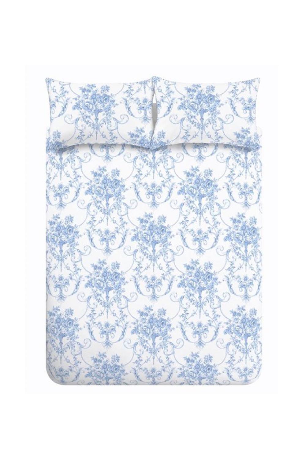 Catherine Lansfield 'Antoinette Damask' Reversible Duvet Cover Set in Blue 5
