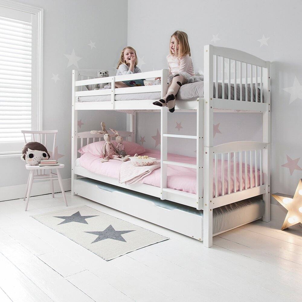 Nöa and Nani Brighton Bunk Bed with Spacesaver Pull out Trundle in White