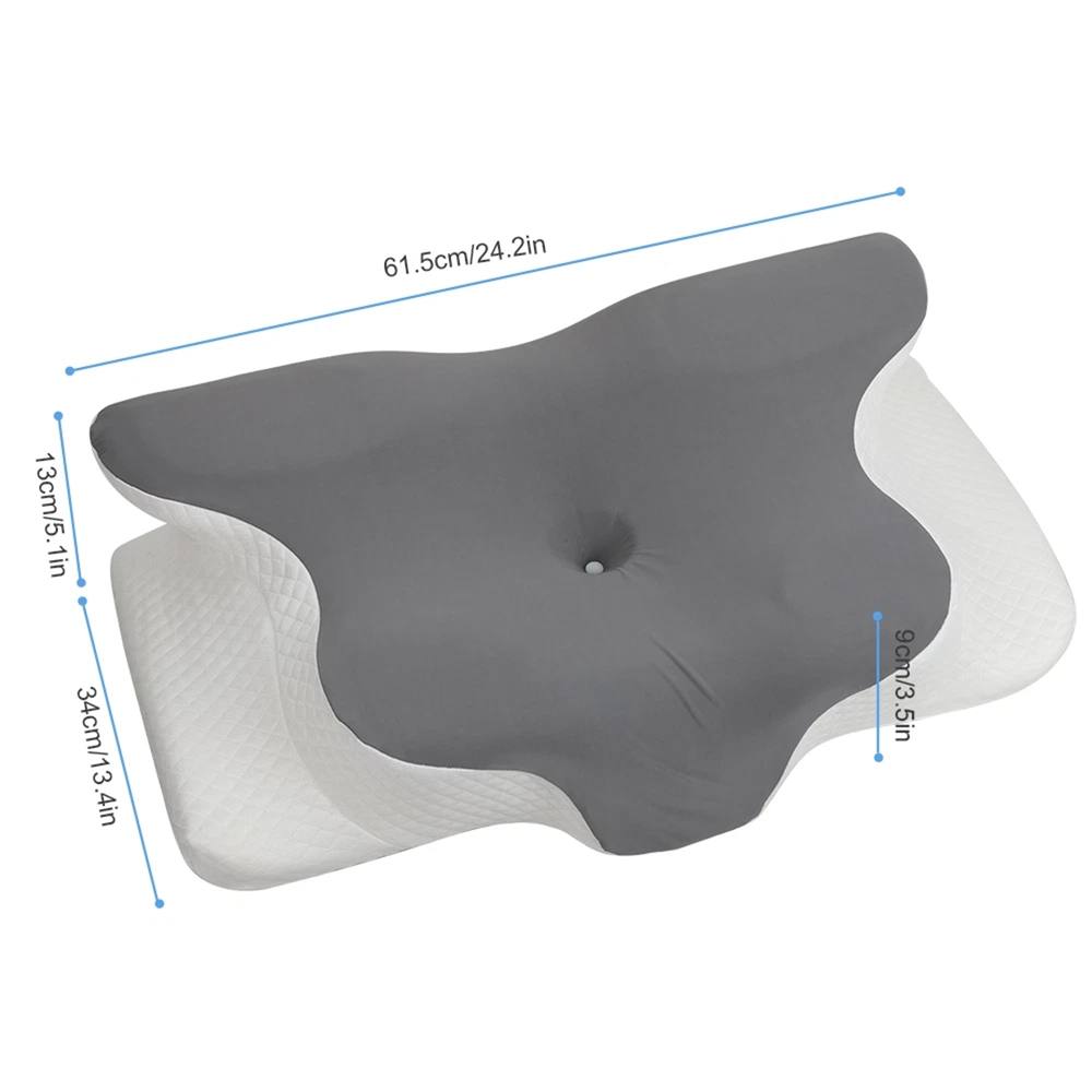 Nordara Style A Ergonomic Memory Foam Cervical Pillow Neck Pain Support in Grey