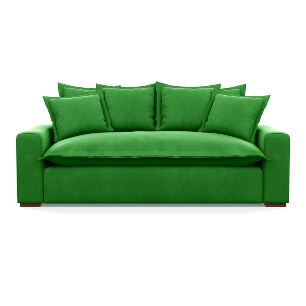 Heal's Brompton 3 Seater Sofa Varese Velvet Emerald Walnut Stain Feet