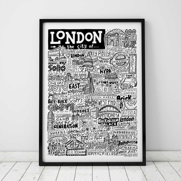 Sketchbook Design London Landmarks Framed Print
