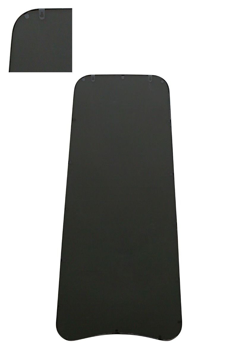 MirrorOutlet Black Metal Trapezoid Shape Framed Wall Mirror (122CM X 58CM) 3